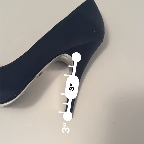 Elegant Navy Blue Peep-Toe Heels - Picture 17 of 17